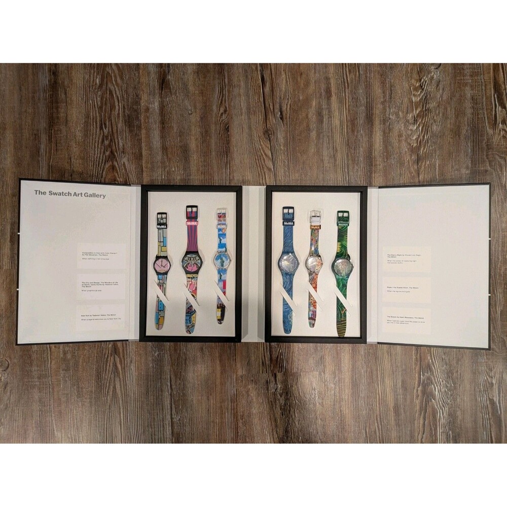 Swatch SZS31 MoMA Collaboration Quartz Analog Watch Museum of Modern Art Set New